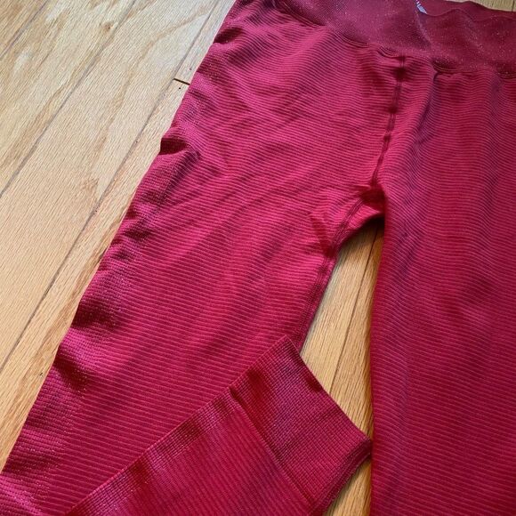 NWOT RBX Women's red sparkle athletic nylon/spandex leggings size medium - Picture 3 of 10